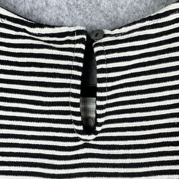 Anthropologie Dolan Left Coast Stripe Santos Top Womens S Black Puff Sleeve* - Picture 10 of 14